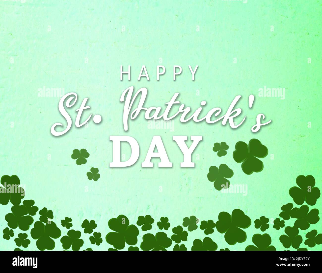 Felice giorno di San Patrizio `s testo su Bright Green Bokeh sfondo per qualsiasi vostro desing. Foto Stock