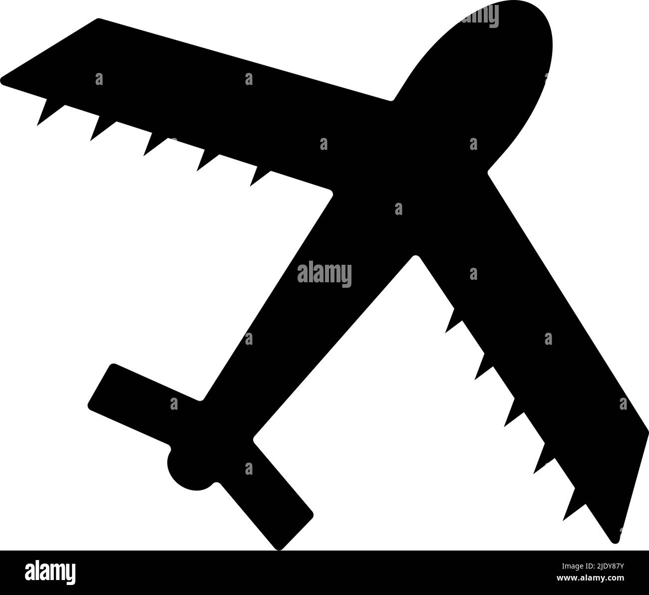 Simbolo dell'aeroplano. Icona dell'aeromobile passeggeri. Aviazione. Vettore modificabile. Illustrazione Vettoriale