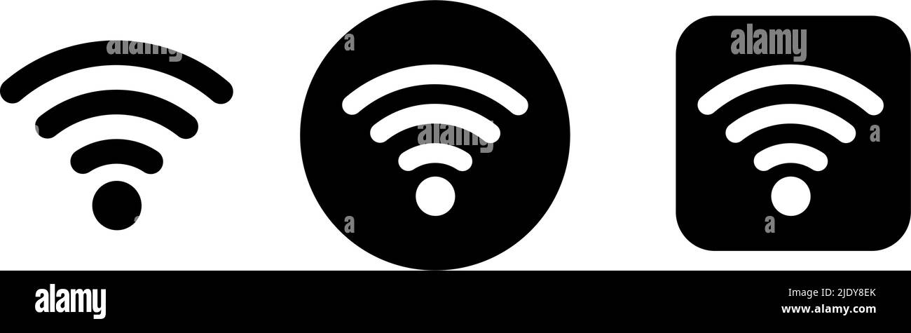 Icona Wi-Fi in vari stili. Vettore modificabile. Illustrazione Vettoriale