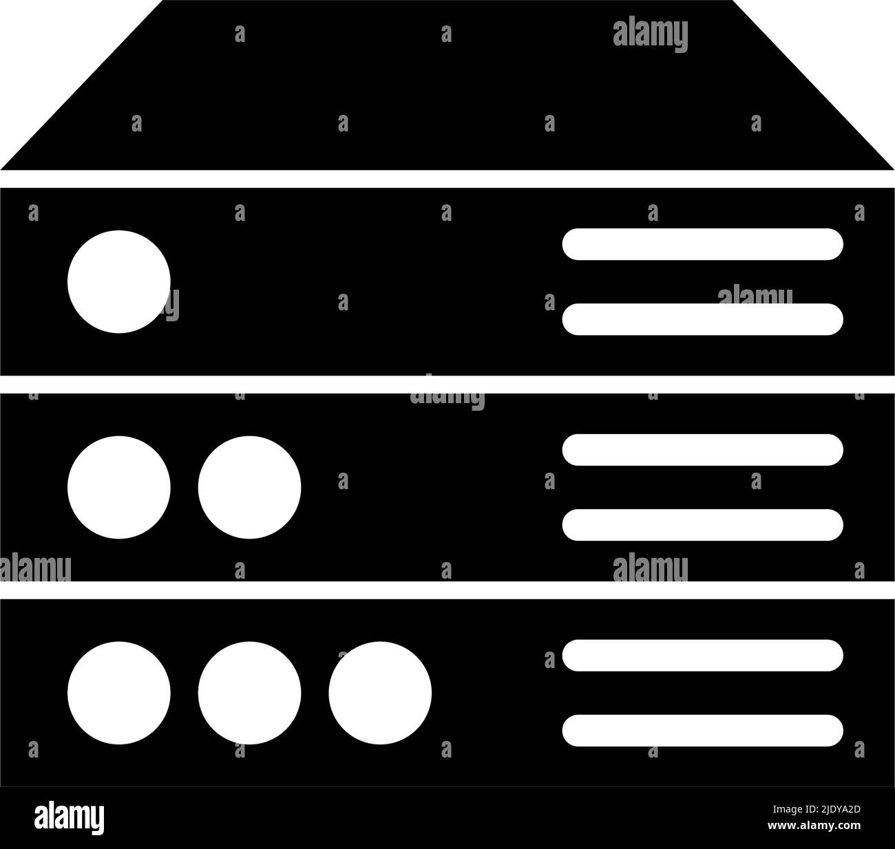 Icona della silhouette di un server. Servizio di hosting e storage cloud. Vettore modificabile. Illustrazione Vettoriale
