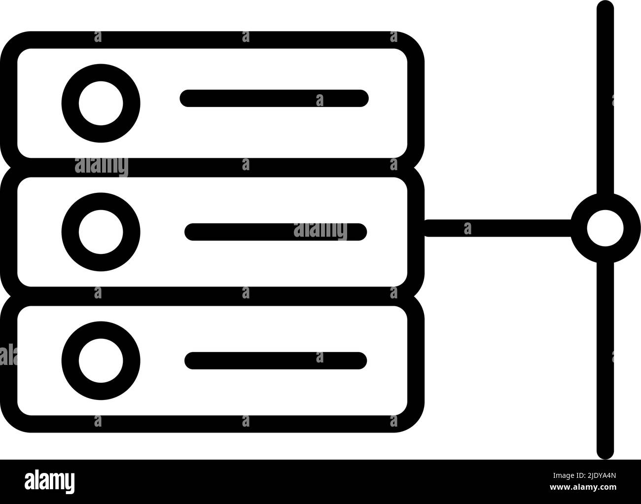Icona del server per la connessione al Web. Simbolo di hosting. Vettore modificabile. Illustrazione Vettoriale