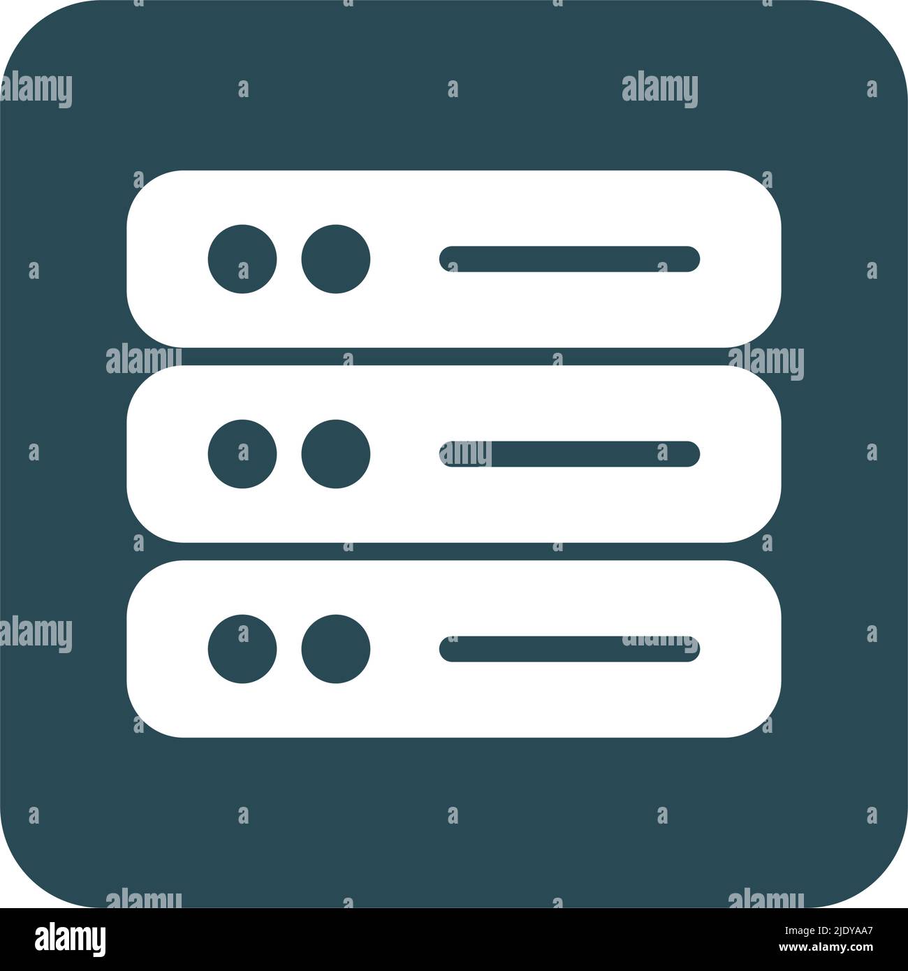 Icona del server quadrato. Web hosting. Archiviazione cloud. Vettore modificabile. Illustrazione Vettoriale