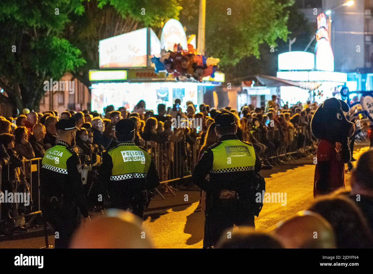 Autorità portoghesi, municipalità di polizia, forze di polizia portoghesi. Comune di Polícia. Eventi affollati con forze di polizia. Foto Stock