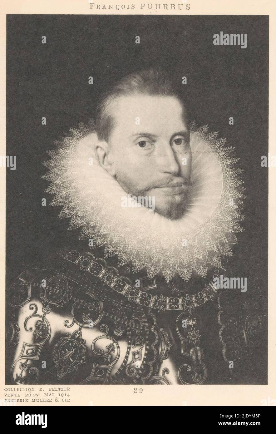 Riproduzione fotografica di un ritratto dipinto di Albrecht VII, Arciduca d'Austria, anonimo, anonimo, dopo la pittura di: Frans Pourbus (II), (menzionato sull'oggetto), 1900 - 1914, carta, collotipo, stampa su carta intestata, altezza 172 mm x larghezza 121 mm Foto Stock