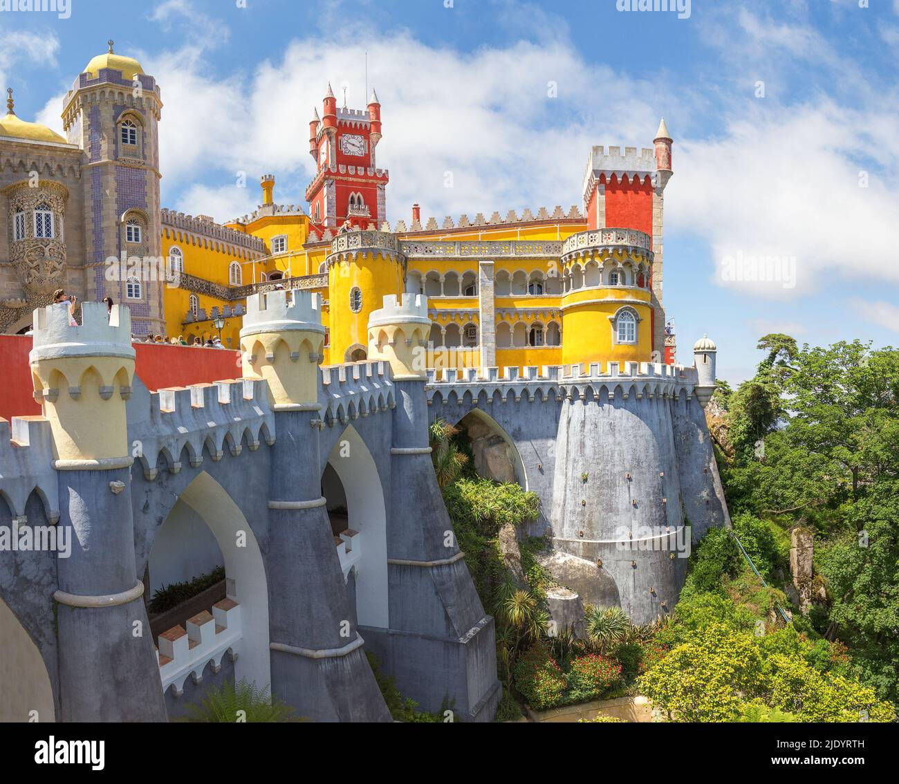 La famosa attrazione turistica - Palazzo Nazionale pena o Palacio Nacional da pena. Sintra, Portogallo Foto Stock