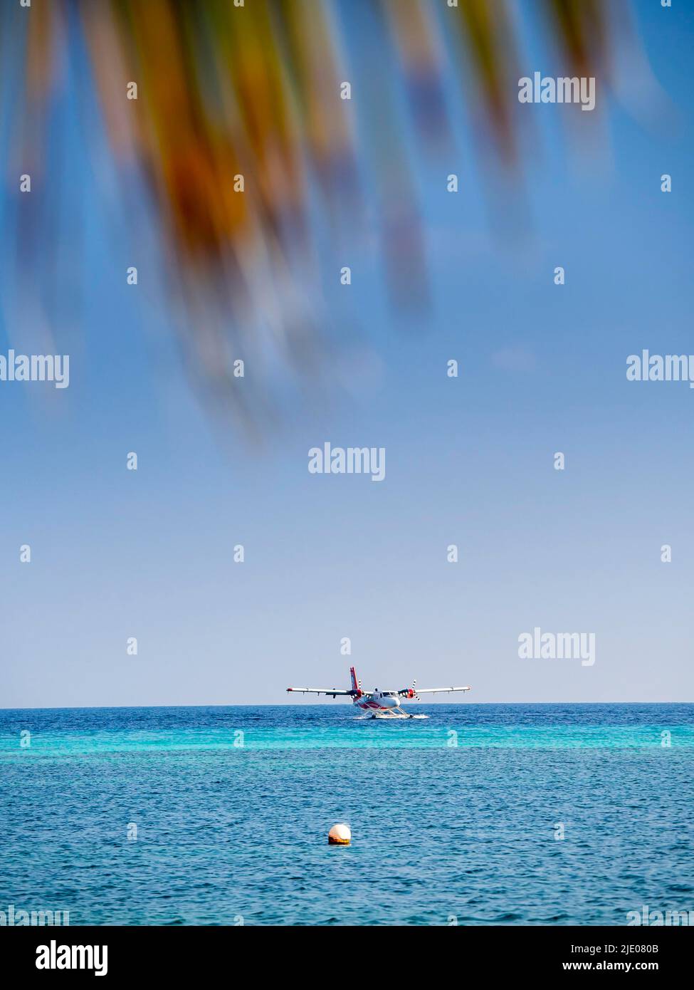 Idrovolanti, De Havilland Canada DHC-6 300 Twin Otter, isola di Kuredu, Maldive Foto Stock