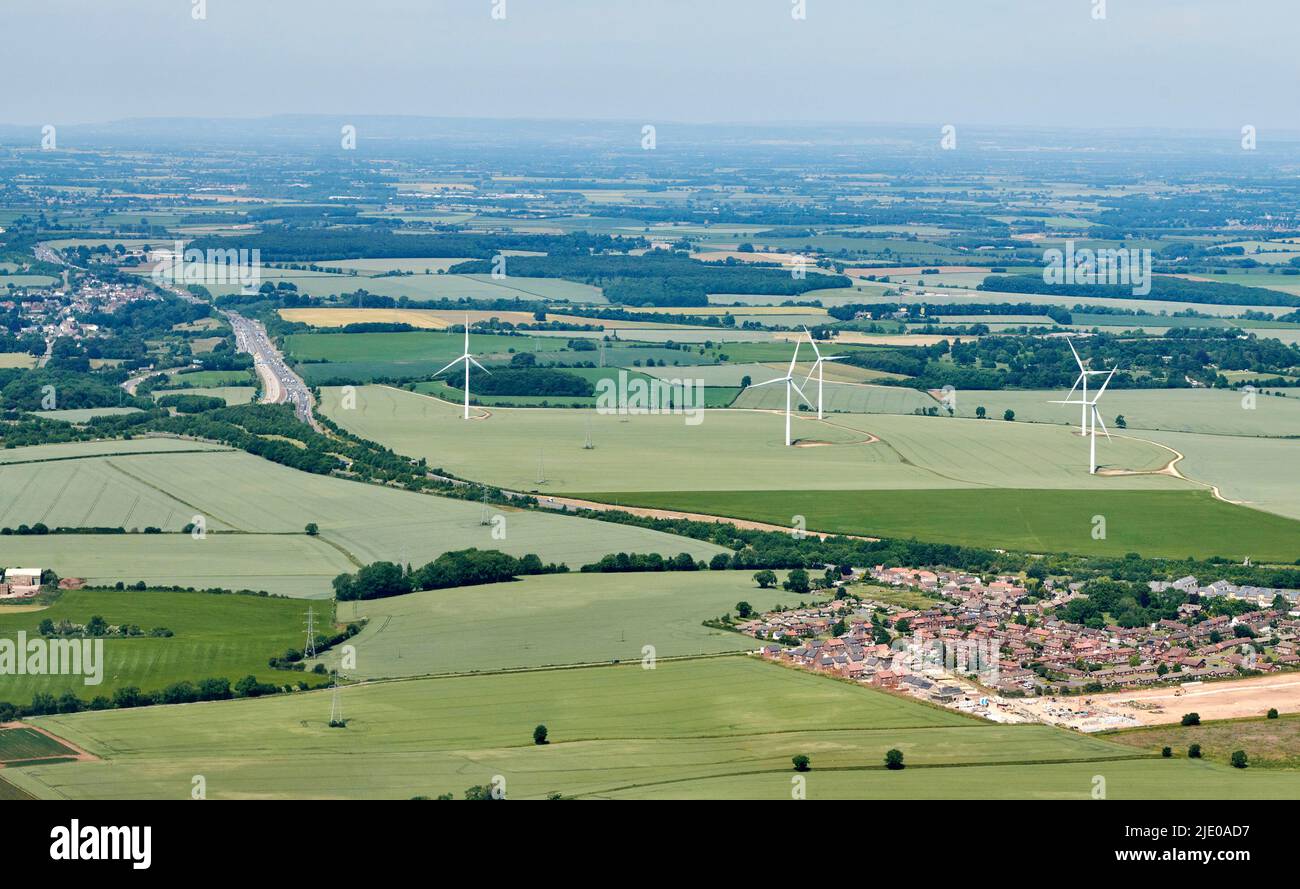 Una vista aerea di East Leeds, che mostra la nuova strada di soccorso orientale, West Yorkshire, Regno Unito Foto Stock
