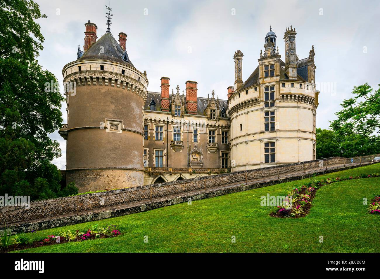 Le Lude, castello, Château, comune di le Lude, dipartimento della Sarthe, regione, Loira, Francia, architettura, architettura, architetture, banca, ri Foto Stock