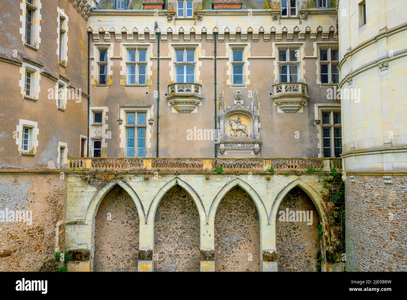 Le Lude, castello, Château, comune di le Lude, dipartimento della Sarthe, regione, Loira, Francia, architettura, architettura, architetture, banca, ri Foto Stock