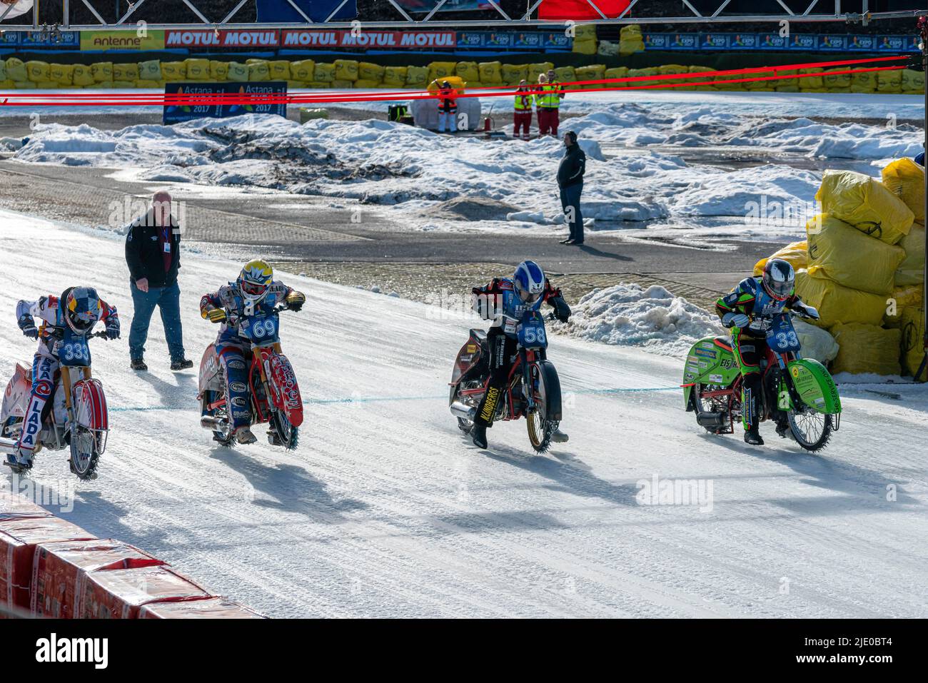 Ice Speedway Event, Hans Dohm Eisstadion, Wilmersdorf, Berlino, Germania Foto Stock