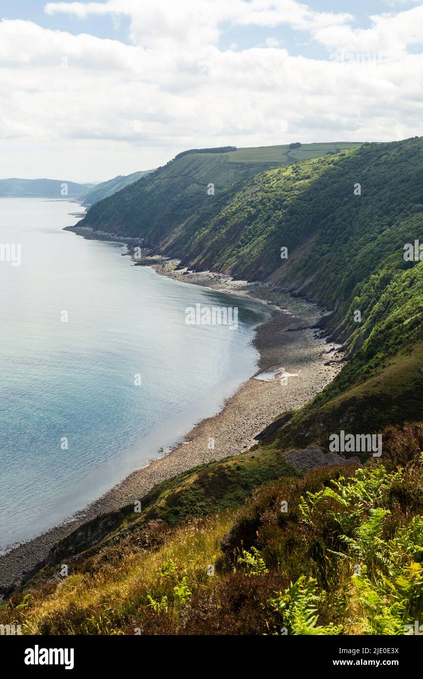 Exmoor, Devon, vista guardando a nord da Foreland Point. Foto Stock