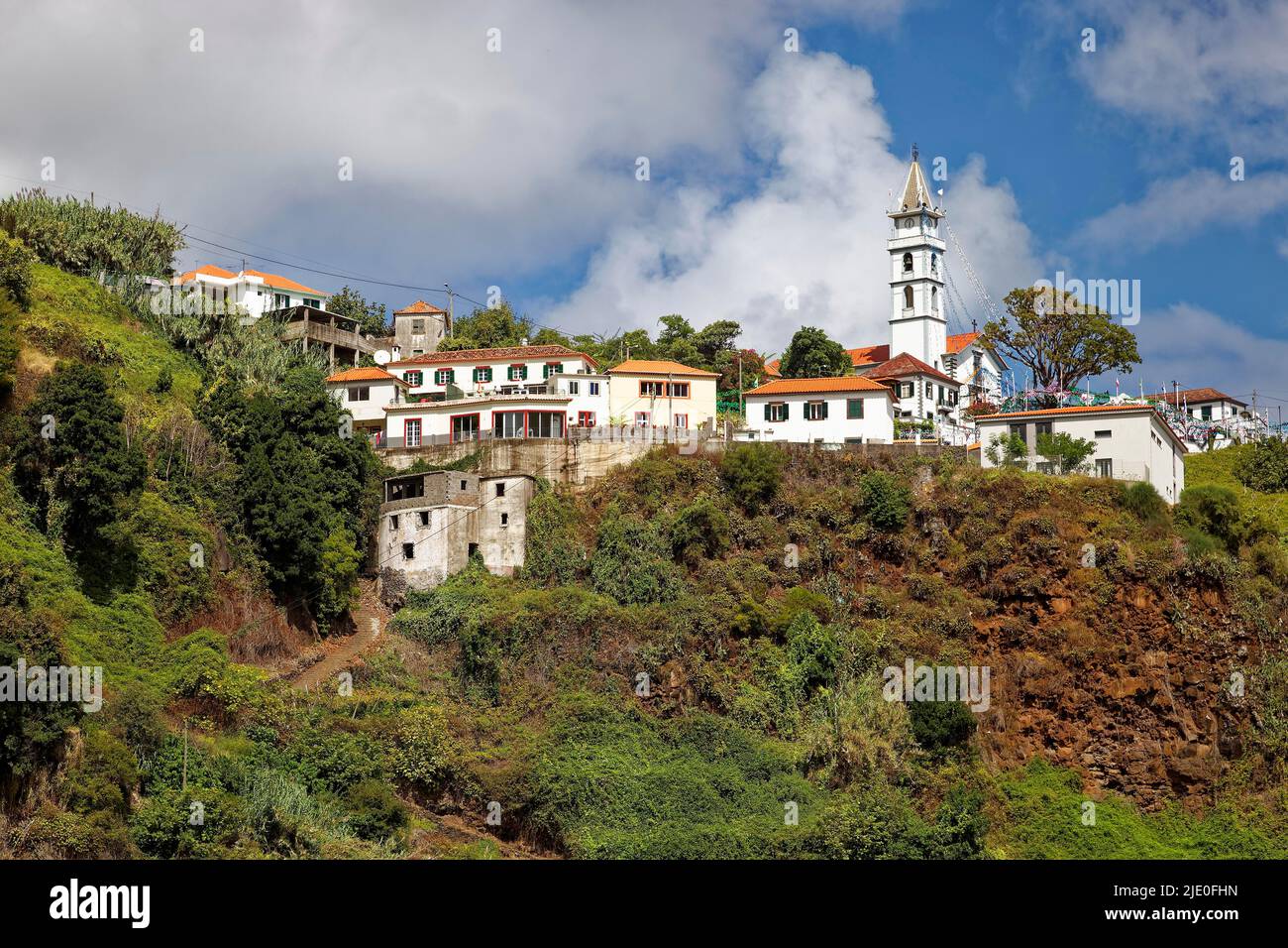 Faial Village, Madeira, ufficialmente Regione Autonoma di Madeira, Isola, Arcipelago Macaronesiano, Portogallo Foto Stock