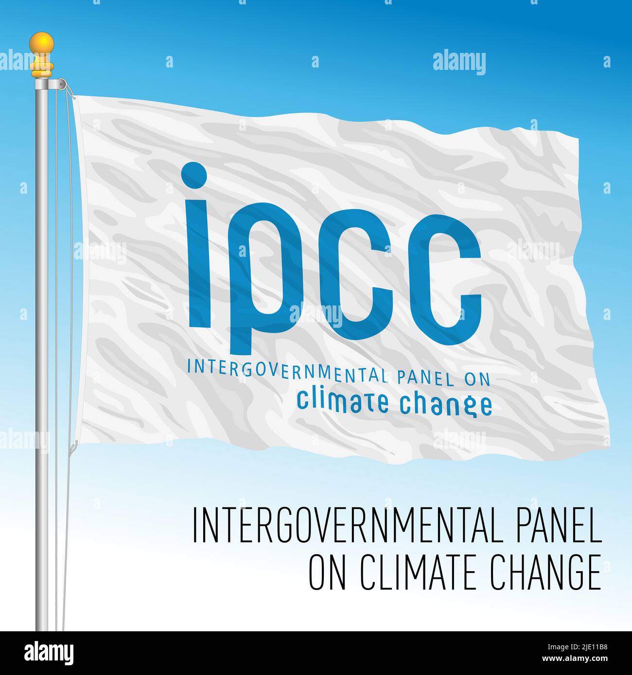 Gruppo intergovernativo di bandiera sui cambiamenti climatici, Nazioni Unite, illustrazione vettoriale Foto Stock