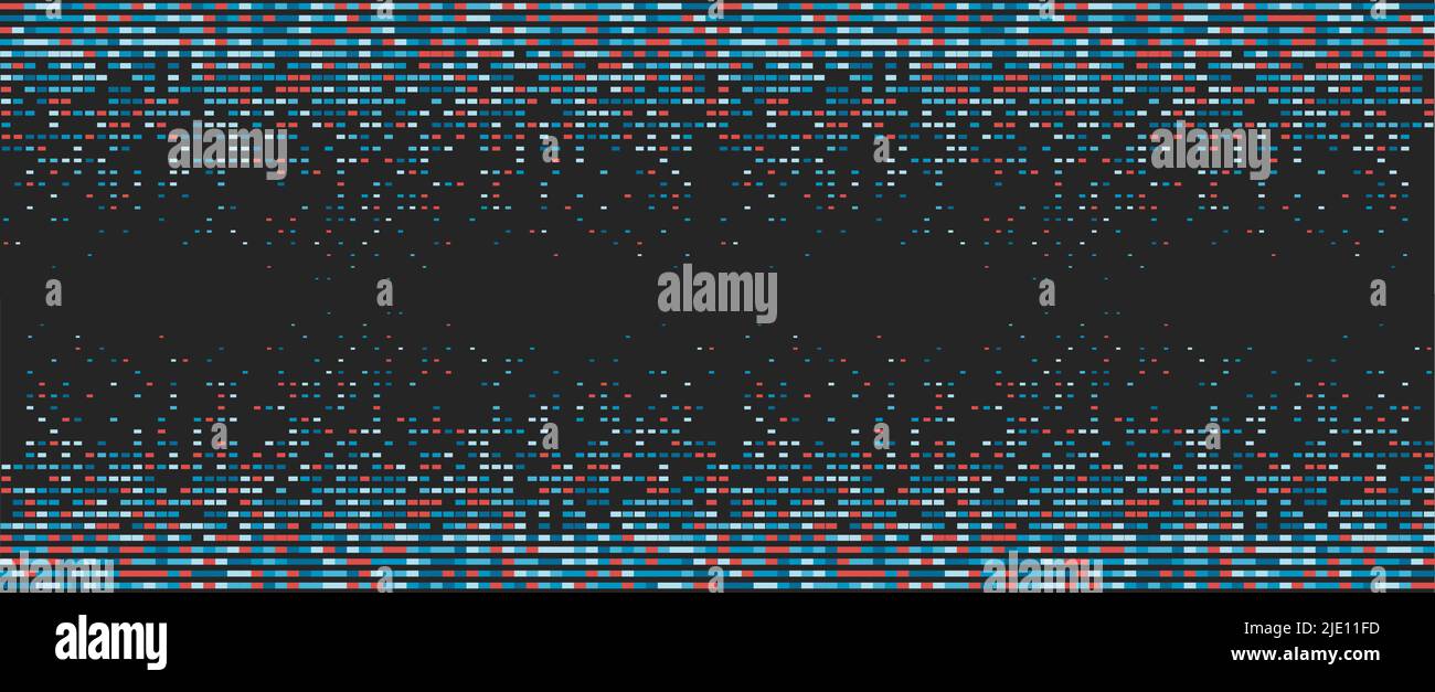 Banner astratto geometrico orizzontale panoramico. Motivo vettoriale blu chiaro, turchese, ciano, rosso con linee strette sbiadite. Cornice di multicolore Illustrazione Vettoriale