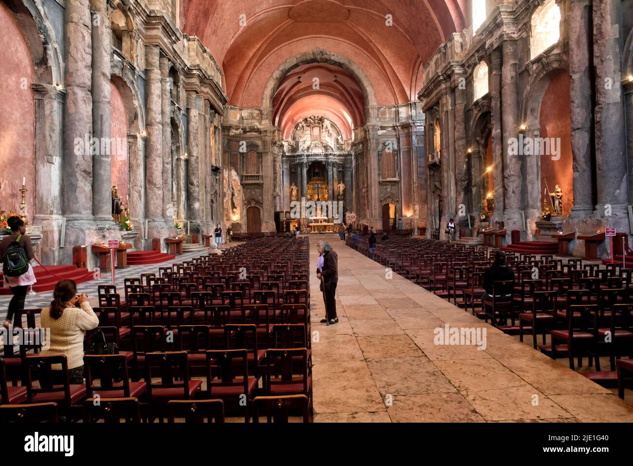 Interno di Igreja de Sao Domingos a lisbona, portogallo Foto Stock