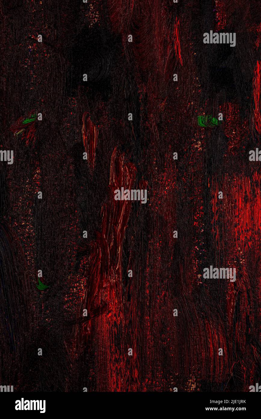 Dettaglio artistico astratto olio dipinto sfondo. Rosso. Foto Stock