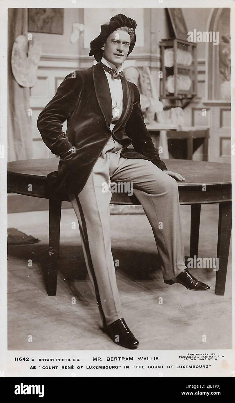Ritratto di Bertram Wallis nel Conte di Lussemburgo - stage star britannica dell'epoca vittoriana ed edoardiana Foto Stock