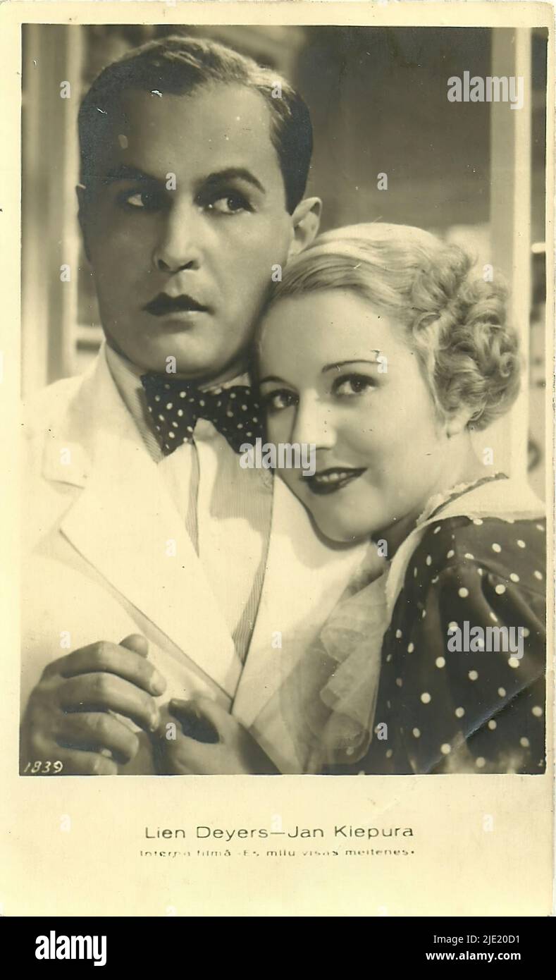 Ritratto di Jan Kiepura e Lien Deyers a Ich liebe alle Frauen - cinema tedesco dell'era weimar (1918 - 1935) Foto Stock