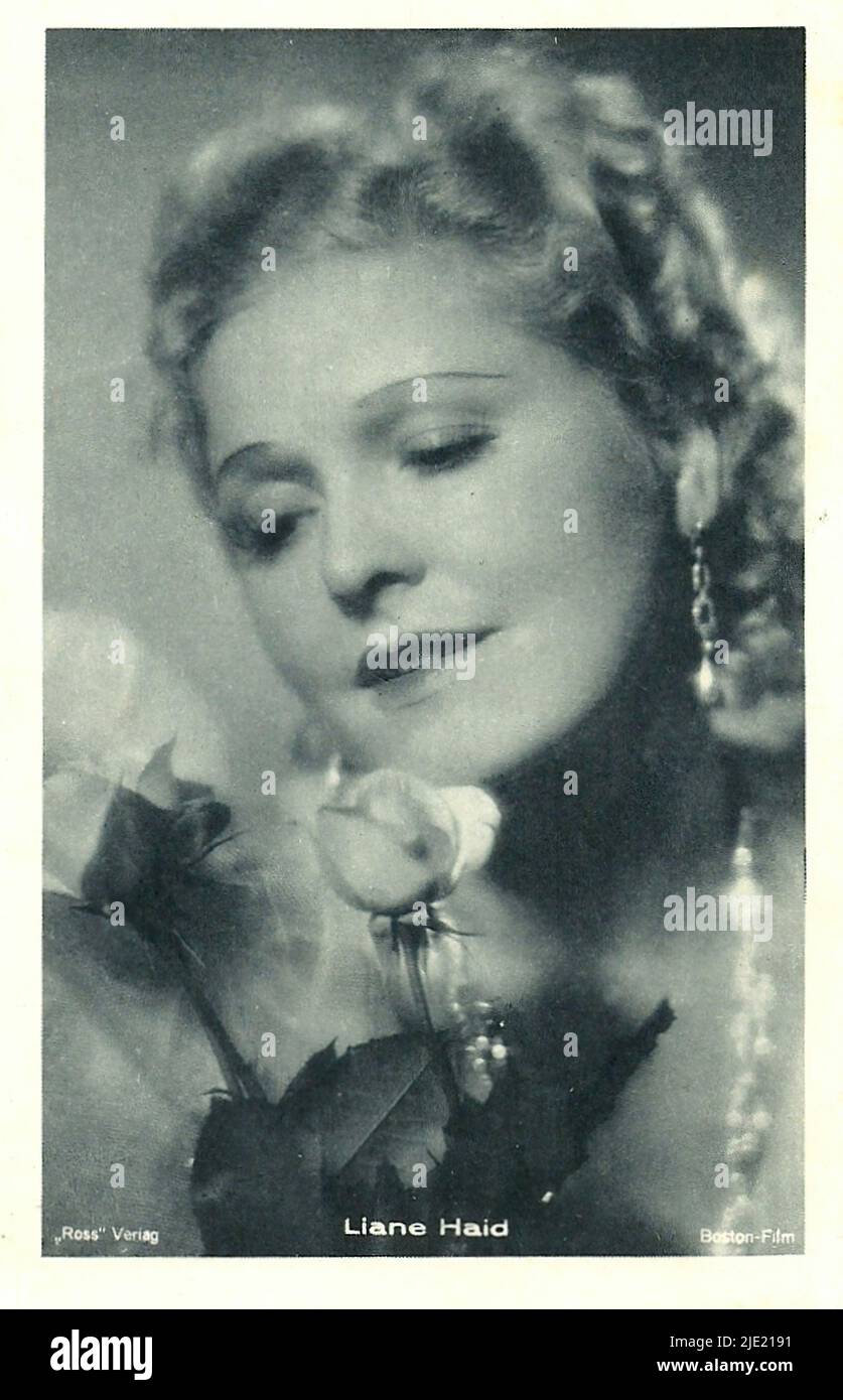 Ritratto di Liane Haid - terza stella tedesca del film Reich Foto Stock