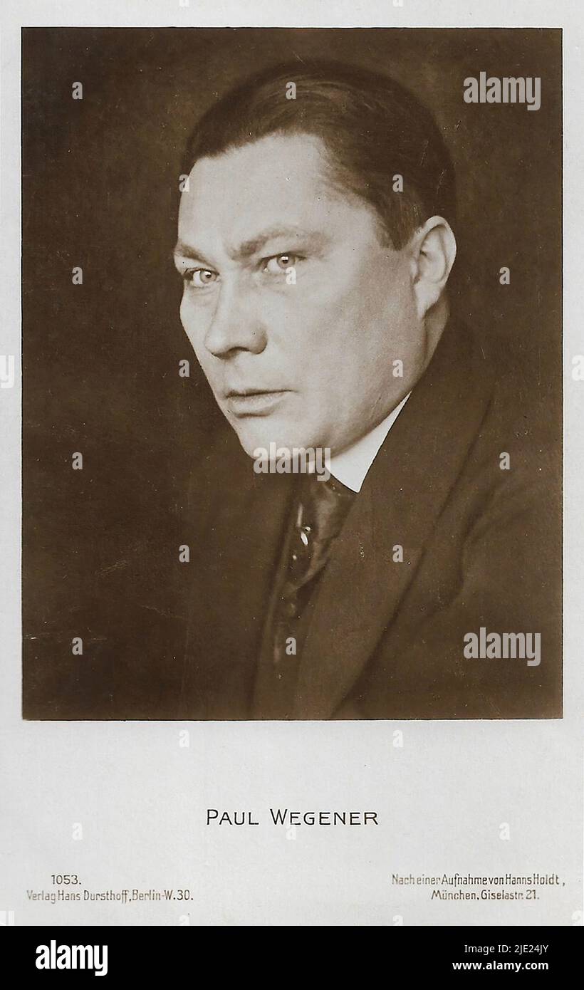 Ritratto di Paul Wegener - cinema tedesco dell'era weimar (1918 - 1935) Foto Stock