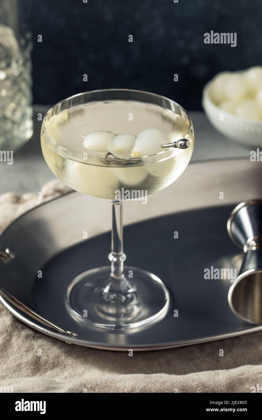 Boozy rinfrescante Gin Gibson Martini in un coupé Glass Foto Stock