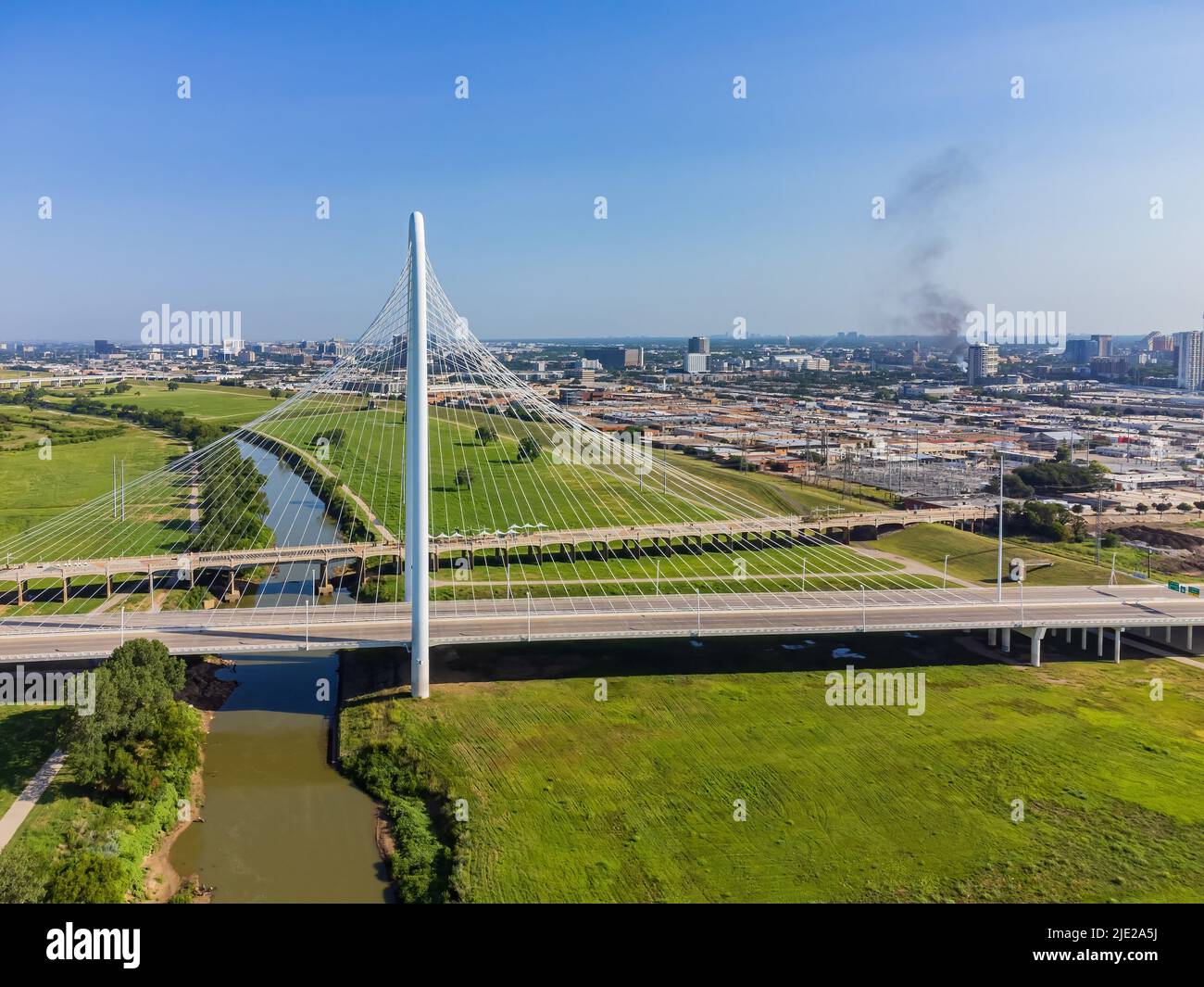 Vista aerea del paesaggio cittadino del centro di Dallas in Texas Foto Stock