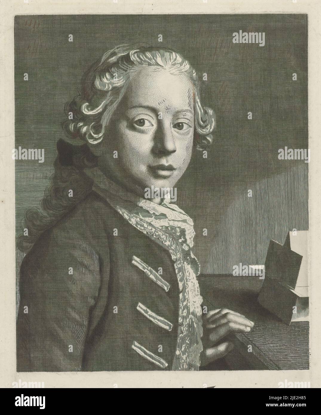 Ritratto di Enrico Federico, Duca di Cumberland, Ritratto di Enrico Federico, Duca di Cumberland, tipografo: Jean-Etienne Liotard, (attribuito a), Francia, 1753 - 1757, carta, incisione, incisione, altezza 405 mm x larghezza 310 mm, altezza 495 mm x larghezza 355 mm Foto Stock