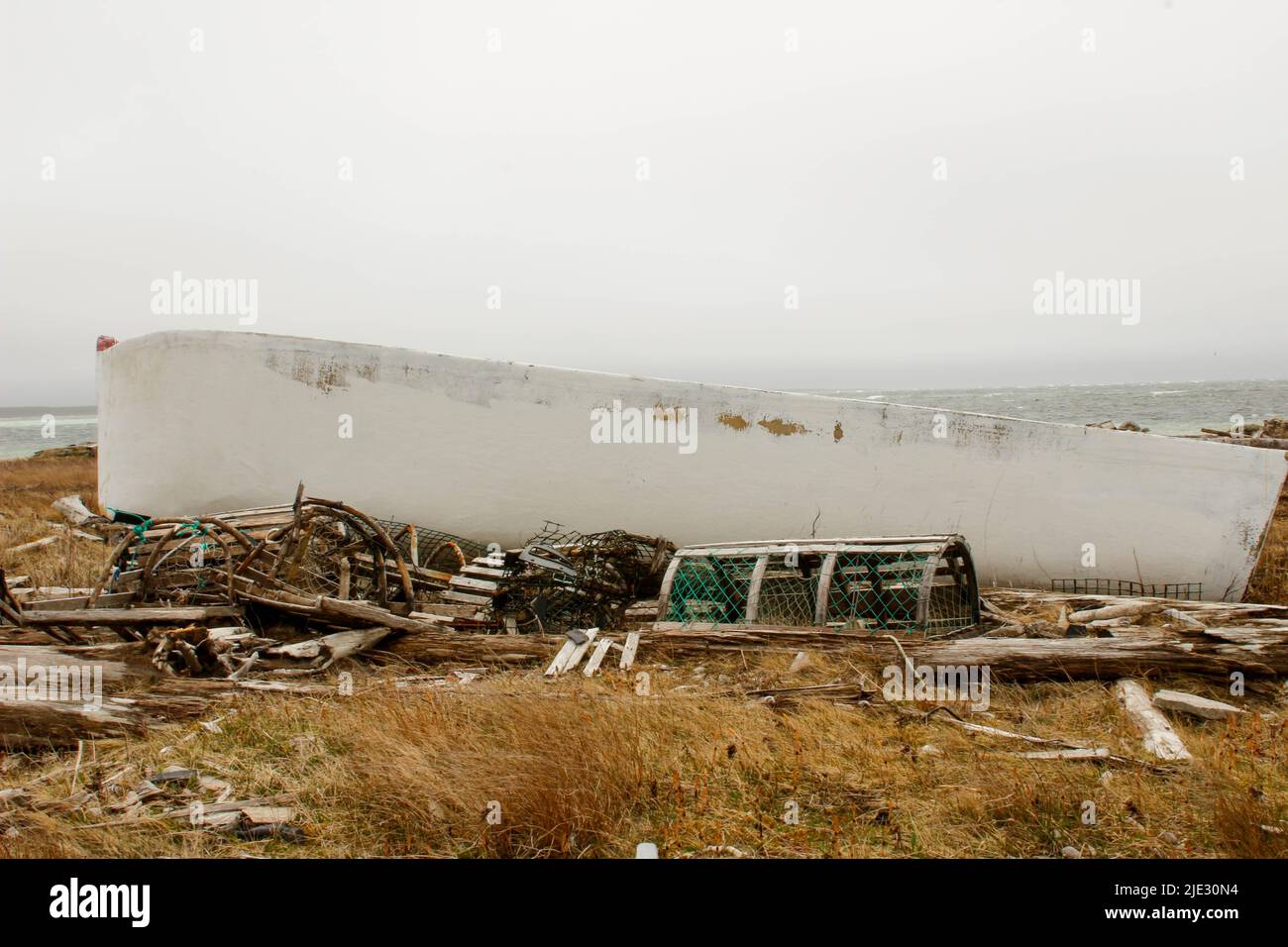 Nuovo faro della Penisola di Ferolle, e la comunità Terranova Canada Foto Stock