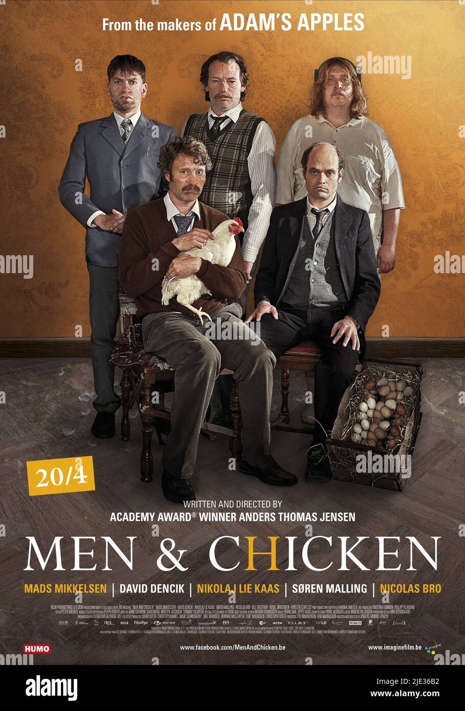 NIKOLAJ LIE KAAS, MADS MIKKELSEN, SOREN MALLING, NICOLAS BRO, DAVID DENCIK, UOMINI e POLLO, 2015 Foto Stock