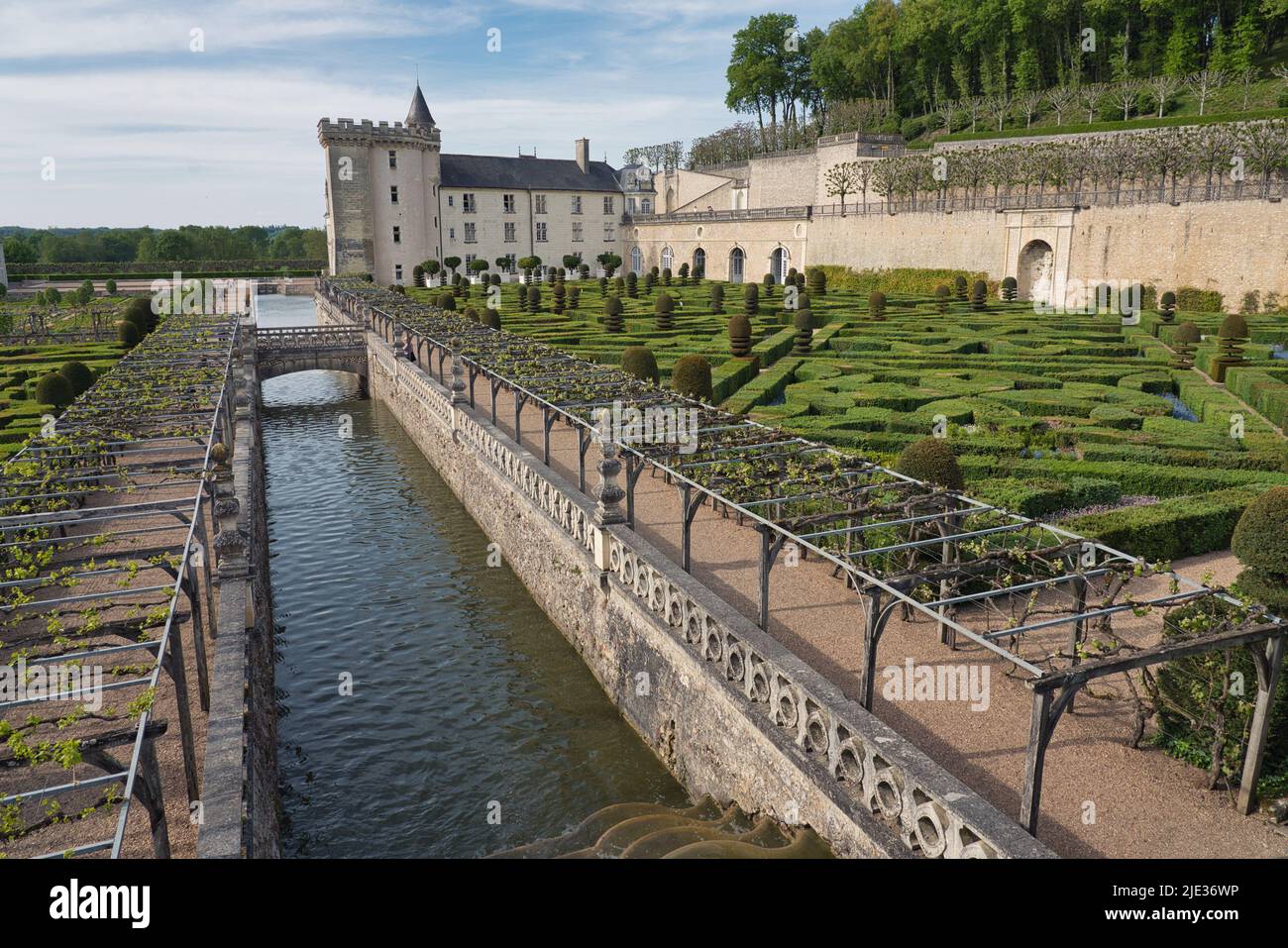 Foto del castello di Villandry e dei giardini Foto Stock