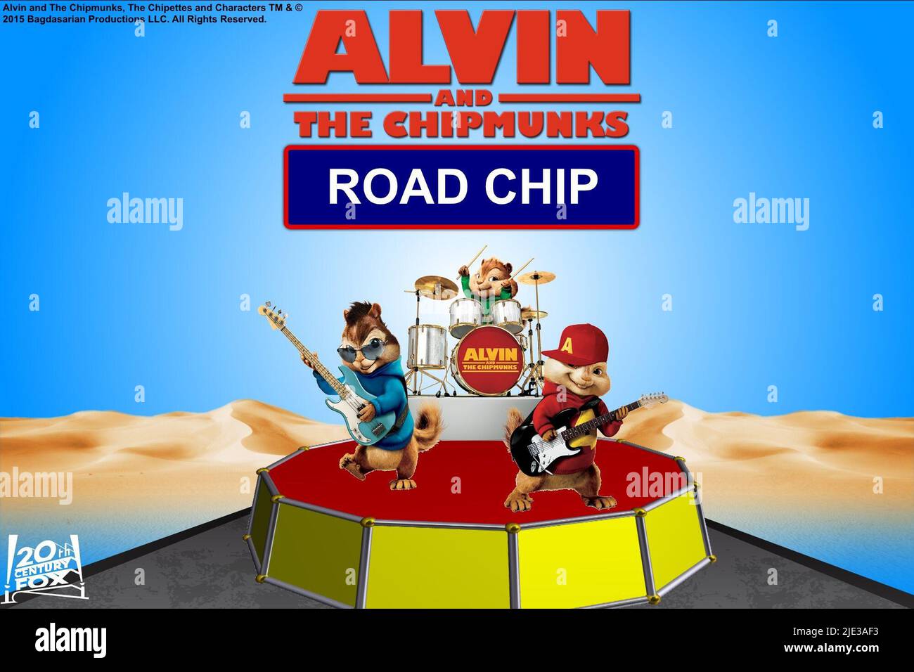 SIMON, THEODORE, POSTER, ALVIN E I CHIPPUNKS: LA STRADA CHIP, 2015 Foto Stock