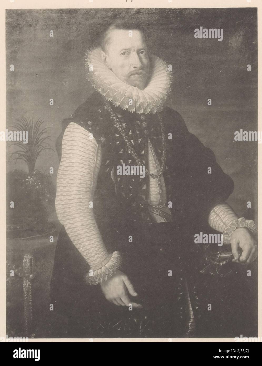 Riproduzione fotografica di un ritratto dipinto di Albrecht VII, Arciduca d'Austria, anonimo, anonimo, dopo la pittura di: Peter Paul Rubens, (laboratorio di), 1870 - 1903, carta, collotipo, stampa su carta intestata, altezza 189 mm x larghezza 147 mm Foto Stock