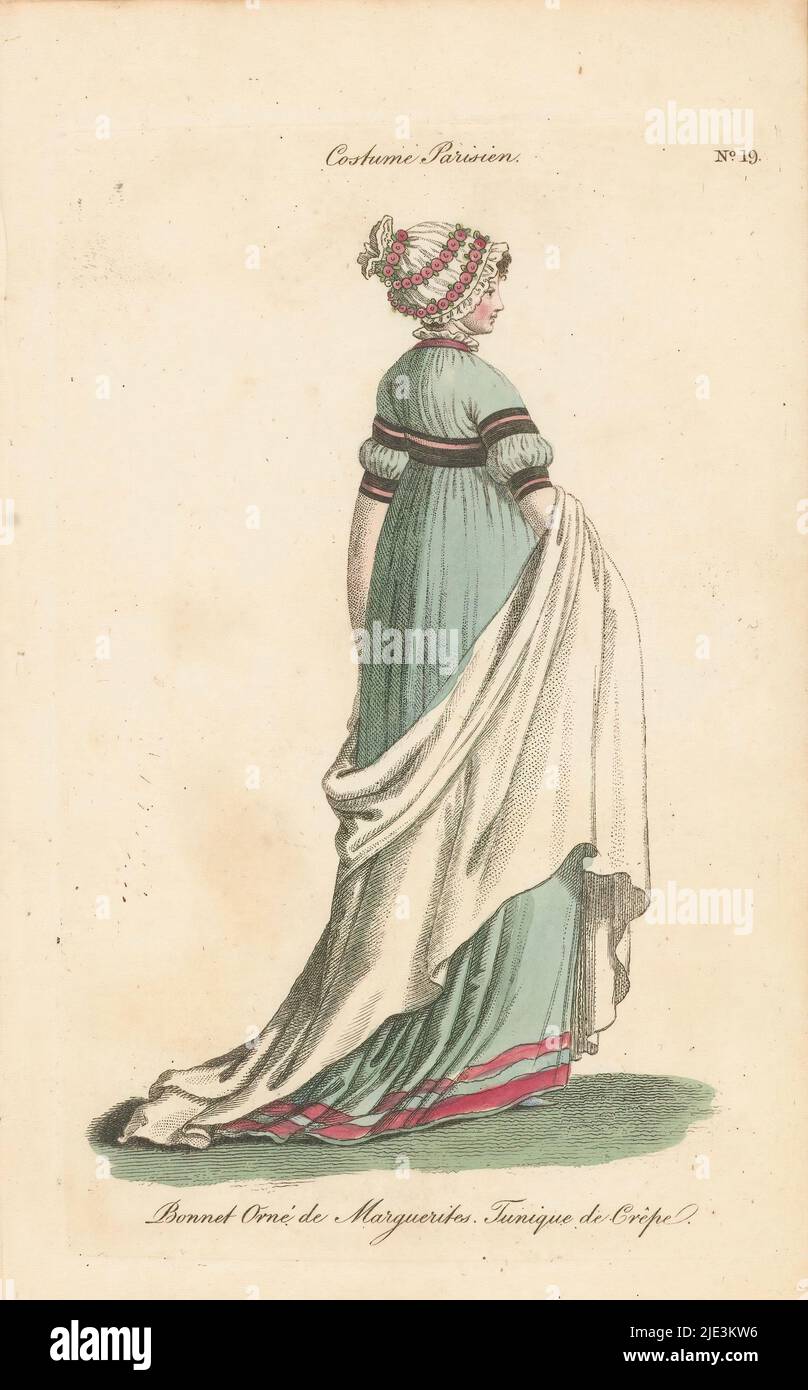 Rivista di Female Fashions di Londra e Parigi. No. 19: Costume Parisien, editore: Richard Phillips, Londra, 1798 - 1806, carta, incisione, altezza 213 mm x larghezza 130 mm Foto Stock