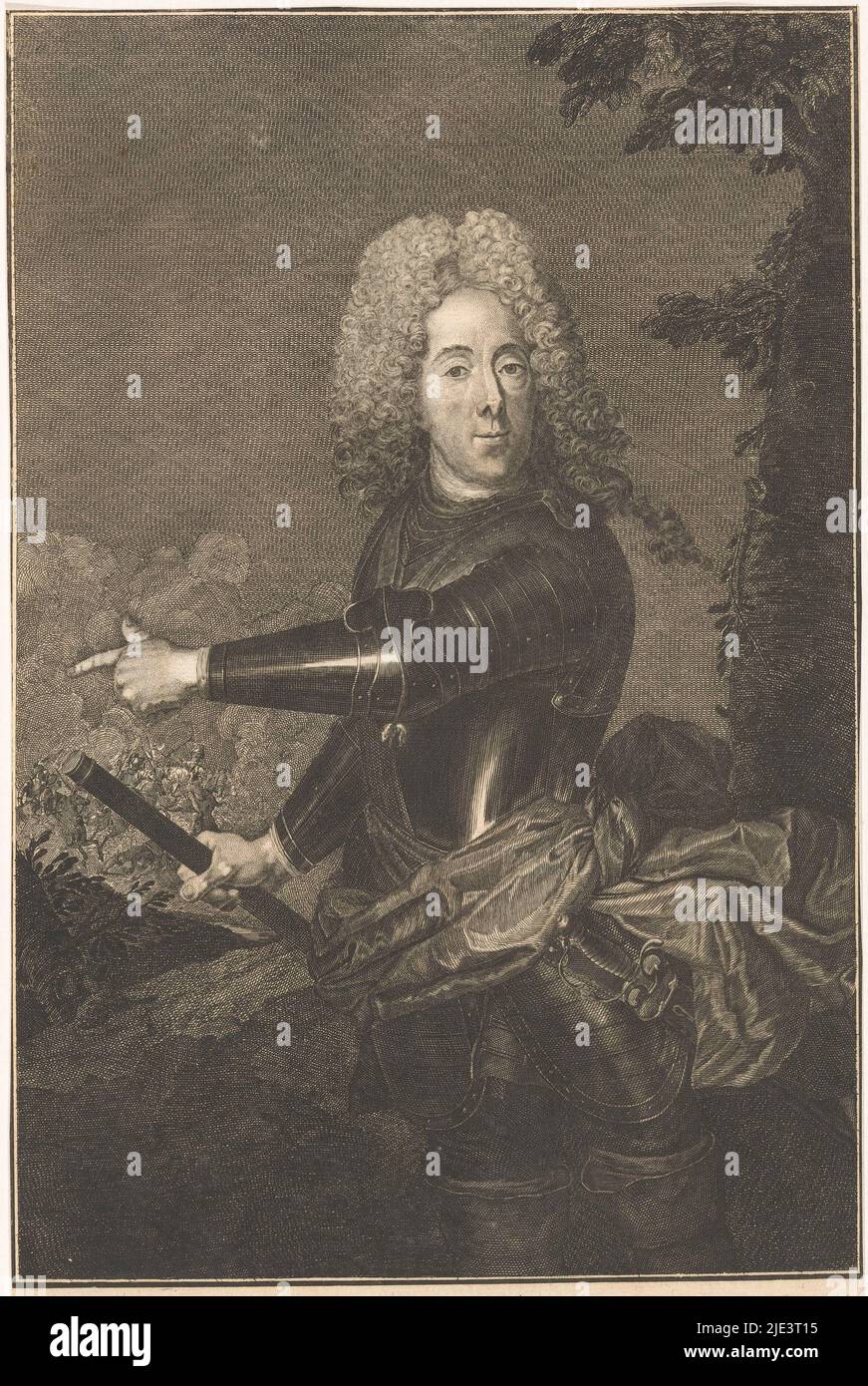 Ritratto di Eugenio di Savoia, tipografo: Georg Paul Busch, (menzionato in oggetto), Berlino, c.. 1716 - 1756, carta, incisione, incisione, h 315 mm x l 184 mm Foto Stock