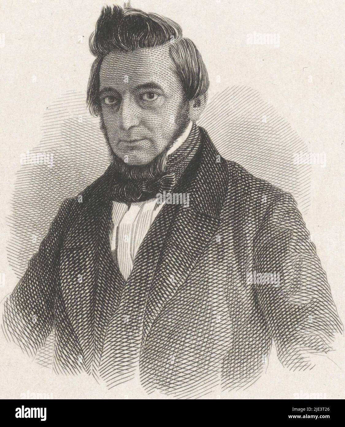 Ritratto del Professore di Botany Friedrich Anton Wilhelm Miquel, tipografo: Dirk Jurriaan Sluyter, (menzionato sull'oggetto), Amsterdam, nel 1853 o prima, carta, incisione in acciaio, incisione, incisione, incisione, h 146 mm - w 100 mm Foto Stock