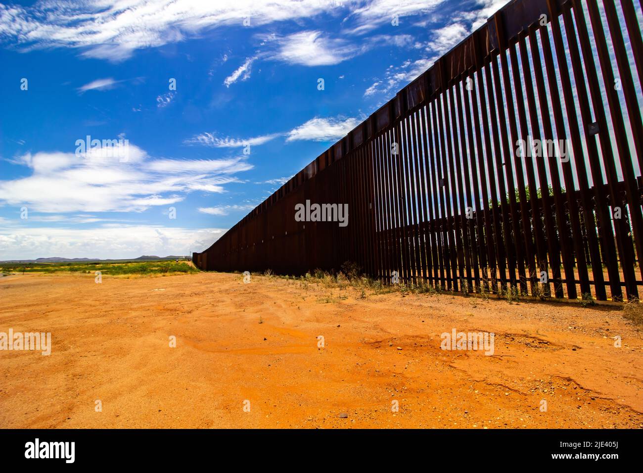 'Il Muro' al confine tra Arizona e Messico Foto Stock