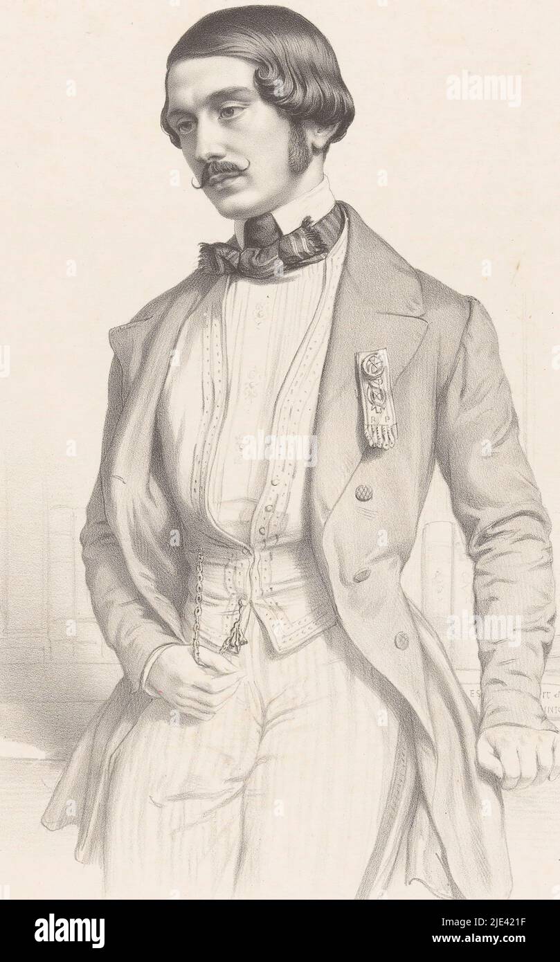 Ritratto del politico Théodore Morin, Marie Alexandre Alophe, 1848, tipografia: Marie Alexandre Alophe, tipografia: Francois Louis Catier, editore: Vibert & Cie Goupil, tipografia: Parigi, tipografia: Parigi, editore: Parigi, editore: Londra, 1848, carta, h 489 mm - l 334 mm Foto Stock