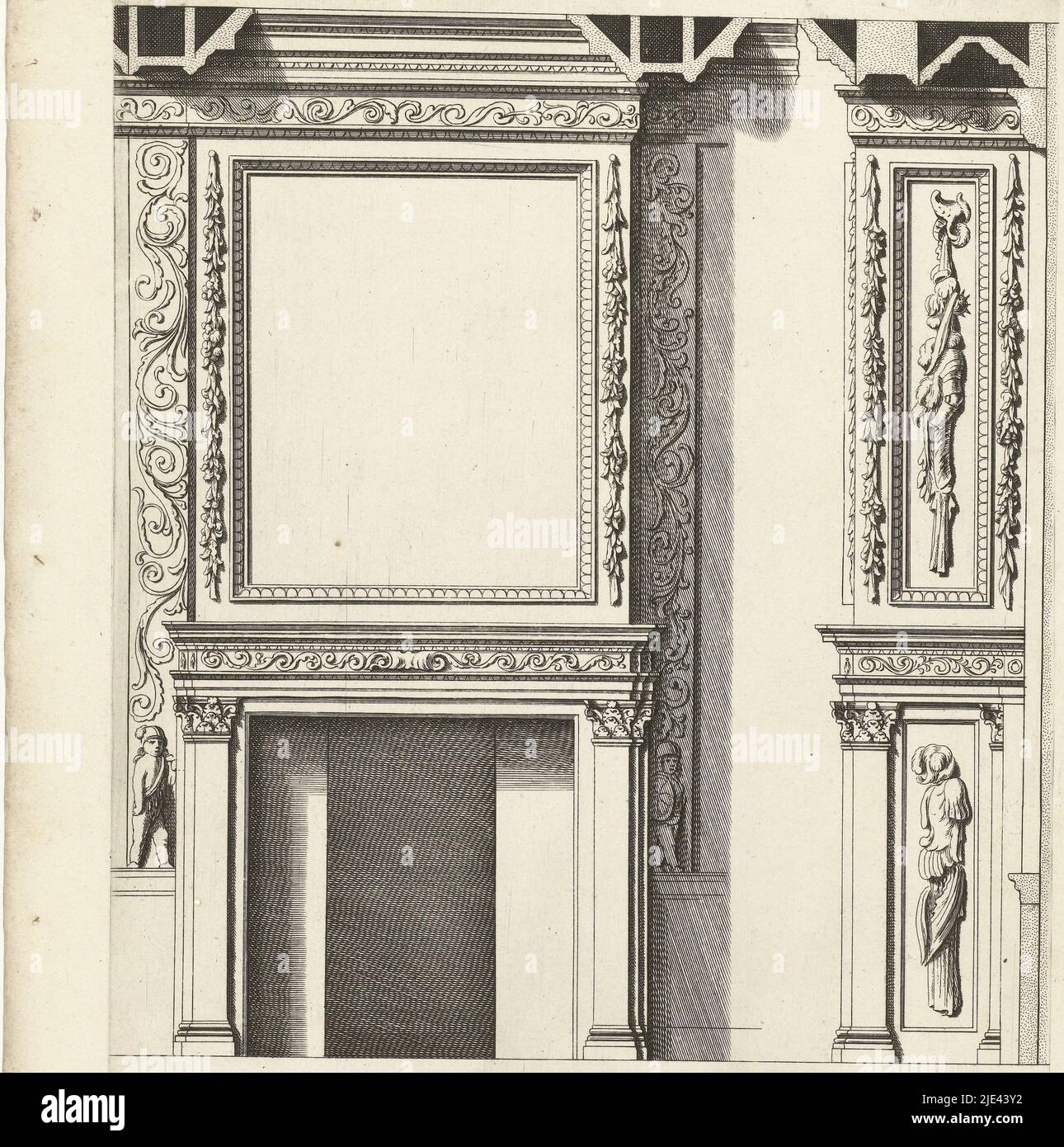 Undercroft in Mauritshuis, Jan Matthysz., dopo Pieter Jansz. Post, 1664, Print maker: Jan Matthysz., (menzionato sull'oggetto), Pieter Jansz. Post, (menzionato sull'oggetto), editore: Pieter Jansz. Posta, (possibilmente), l'Aia, 1664, carta, incisione, a 287 mm x l 188 mm Foto Stock