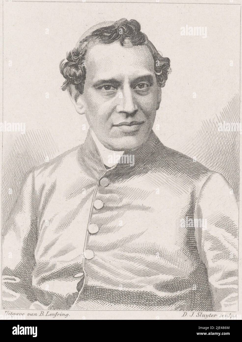 Ritratto del cardinale Giacomo Antonelli, Dirk Jurriaan Sluyter, 1855 - 1886, tipografo: Dirk Jurriaan Sluyter, (menzionato sull'oggetto), editore: B. Lenfring, (menzionato sull'oggetto), Amsterdam, 1855 - 1886, carta, incisione, h 145 mm x l 137 mm Foto Stock