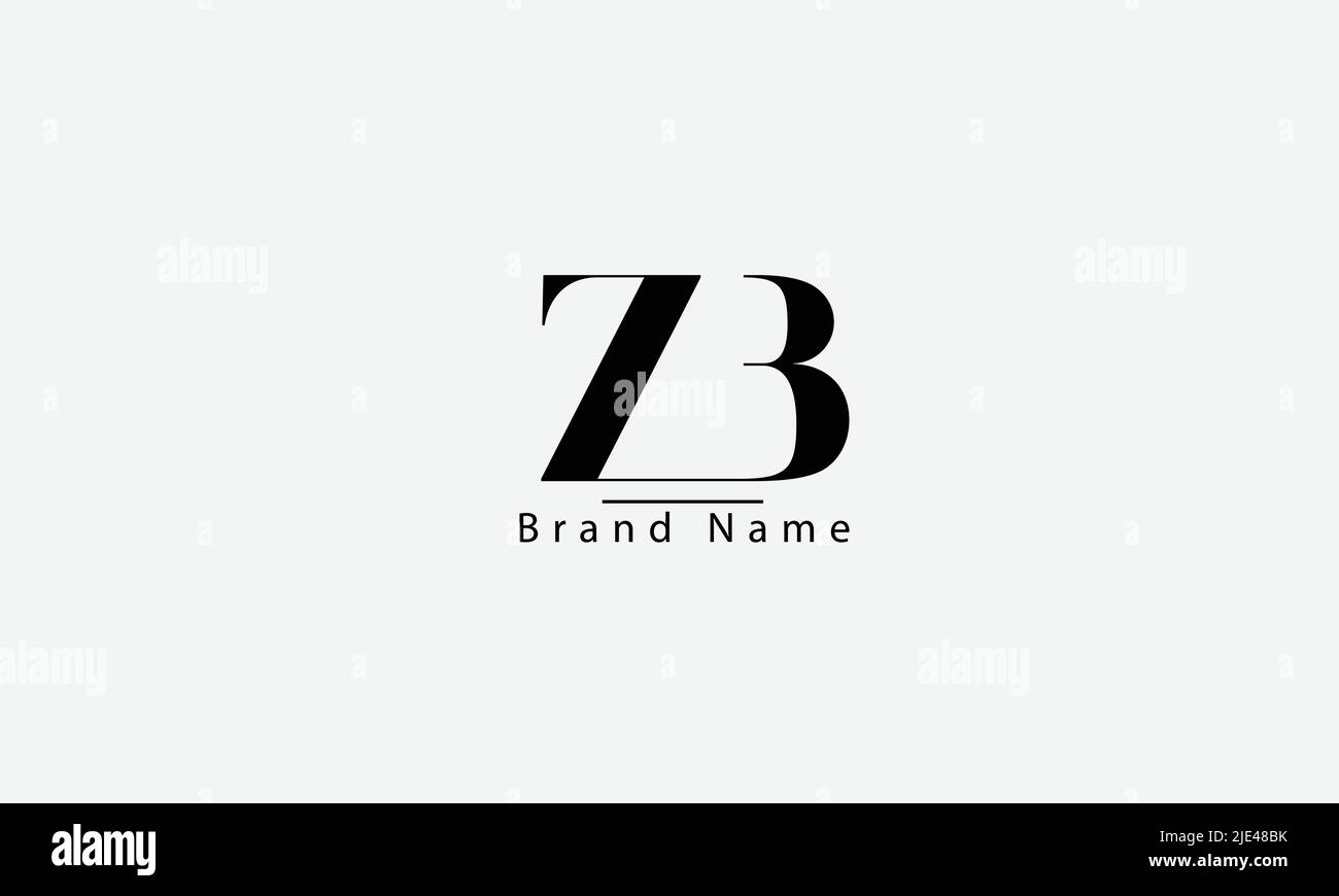 Lettere alfabetiche iniziali logo monogramma ZB BZ Z B. Illustrazione Vettoriale
