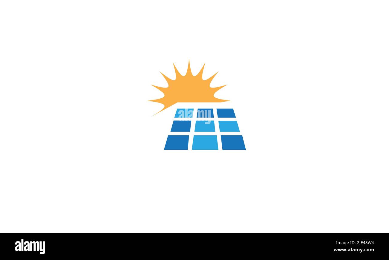 Design del logo del pannello solare vettoriale Illustrazione Vettoriale