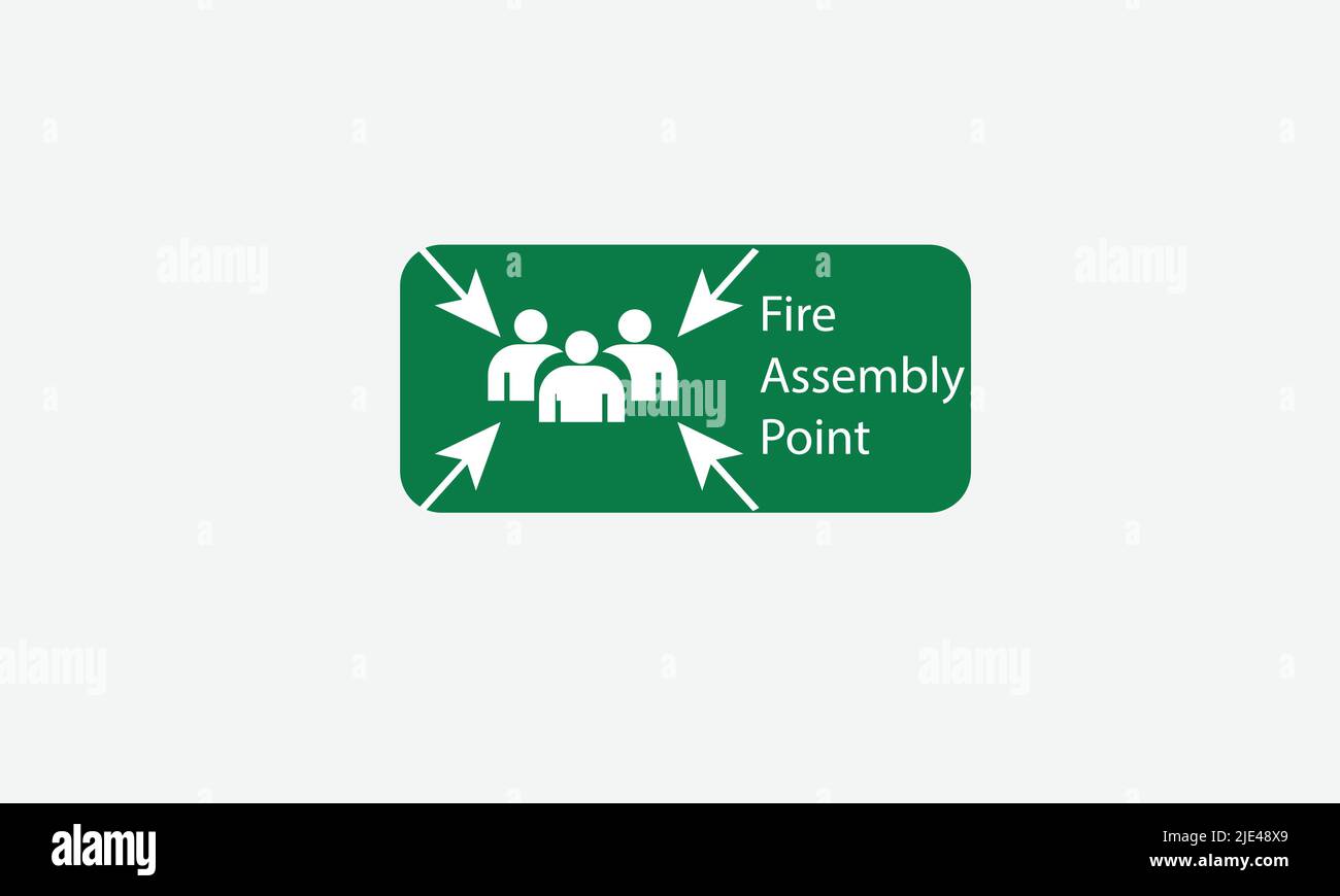 Fire Assembly Point disegno del logo vettoriale Illustrazione Vettoriale