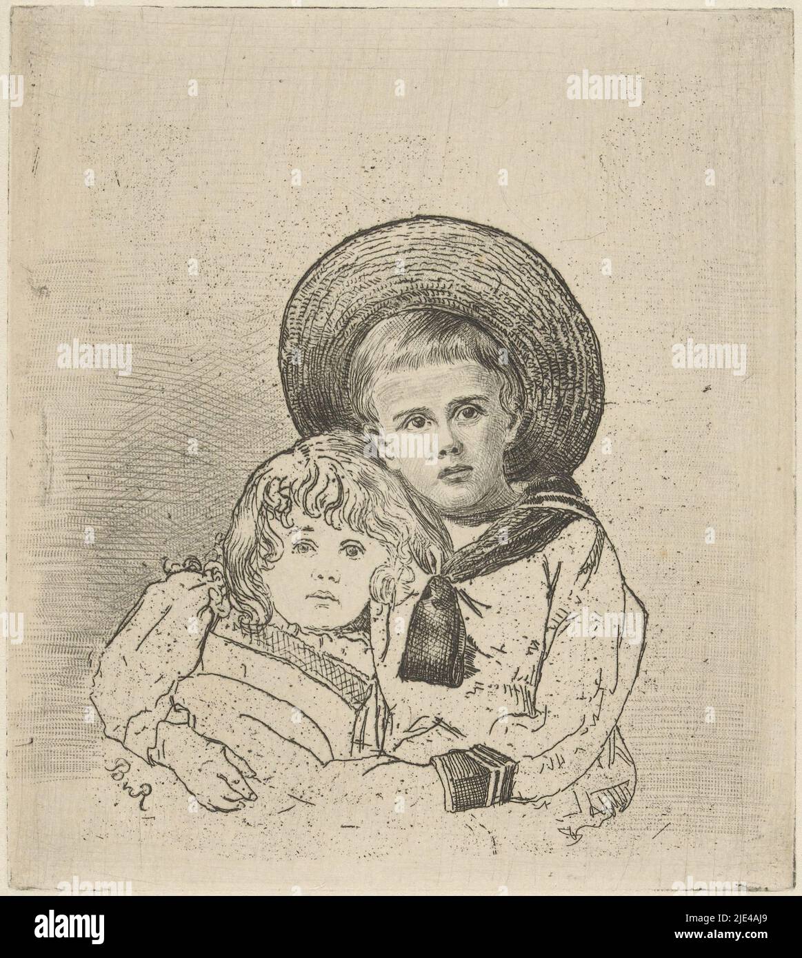 Figlio e figlia di Jonkheer Theodorus Helenus Franciscus van Riemsdijk, Jonkheer Barthold Willem Floris van Riemsdijk, 1890 - 1942, i figli di Jonkheer Theodorus Helenus Franciscus van Riemsdijk e Jonkvrouwe Adriana Jacqueline Marie Loudon, tipografia: Jonkheer van Riemslem, 1890, 1942, articolo di Flordijk, articolo, articolo di Flordijk, articolo di Willem, articolo di Flordijk, articolo di Willem, articolo di Florus, incisione, h 120 mm - l 107 mm Foto Stock