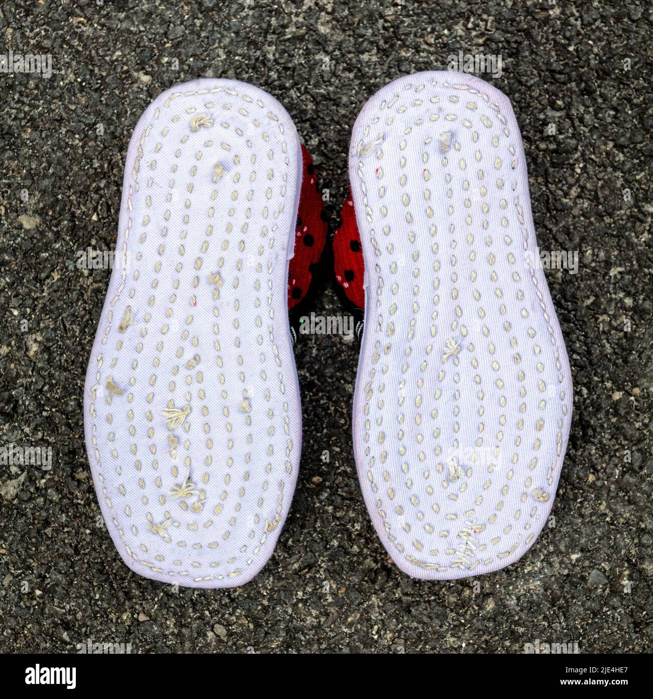 Scarpe per bambini, scarpe in tessuto, scarpe, scarpe, scarpe in cotone, scarpe singole, scarpe pelle bagnata di tofu, cotone, manuale, artigianato popolare, campagna, i bambini e i bambini, le madri amano, non il patrimonio, il patrimonio culturale immateriale Foto Stock