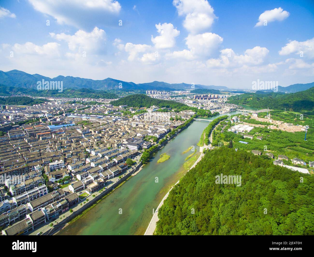 Vista panoramica aerea di Zhejiang ningbo fenghua Foto Stock