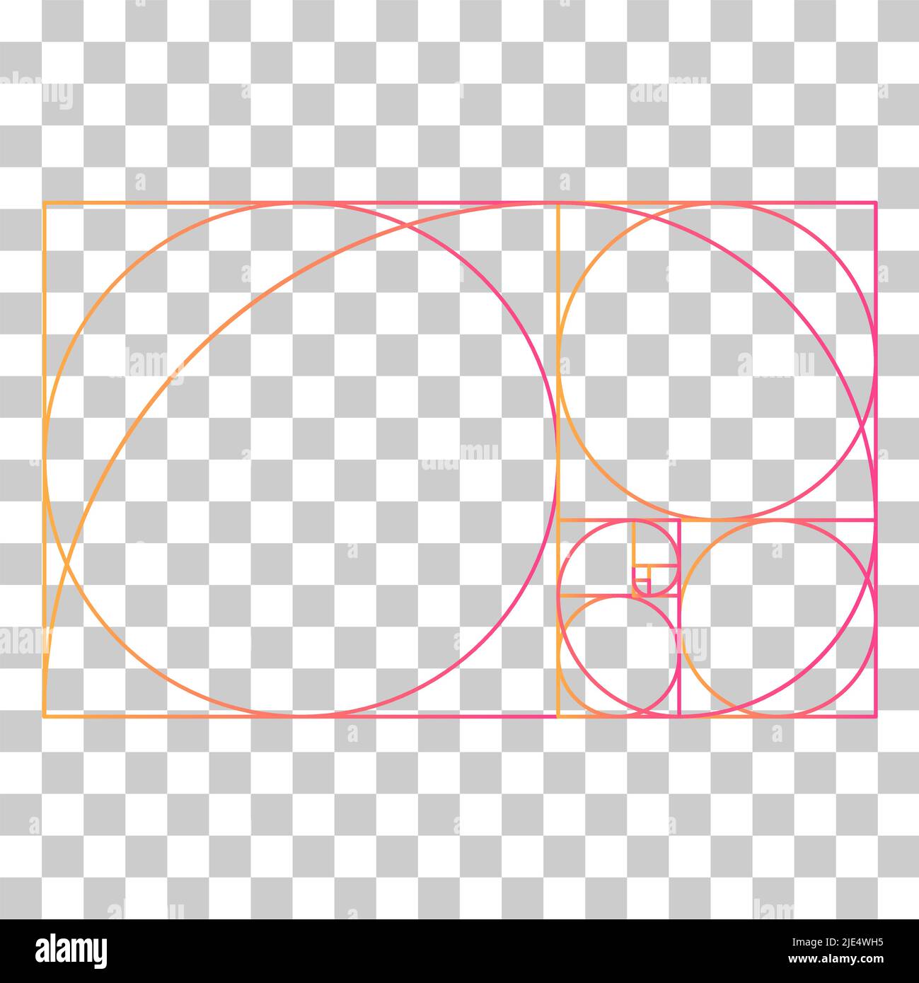 Icona minimalista Golden Ratio. Forme geometriche rappresentazione vettoriale a proporzione piatta . Illustrazione Vettoriale