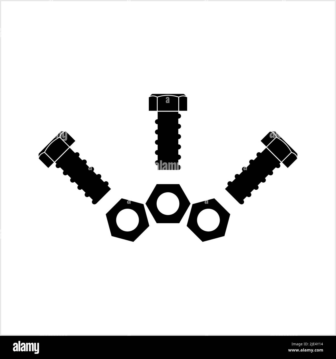 Icona dado e bullone, illustrazione grafica vettoriale dado esagonale Illustrazione Vettoriale