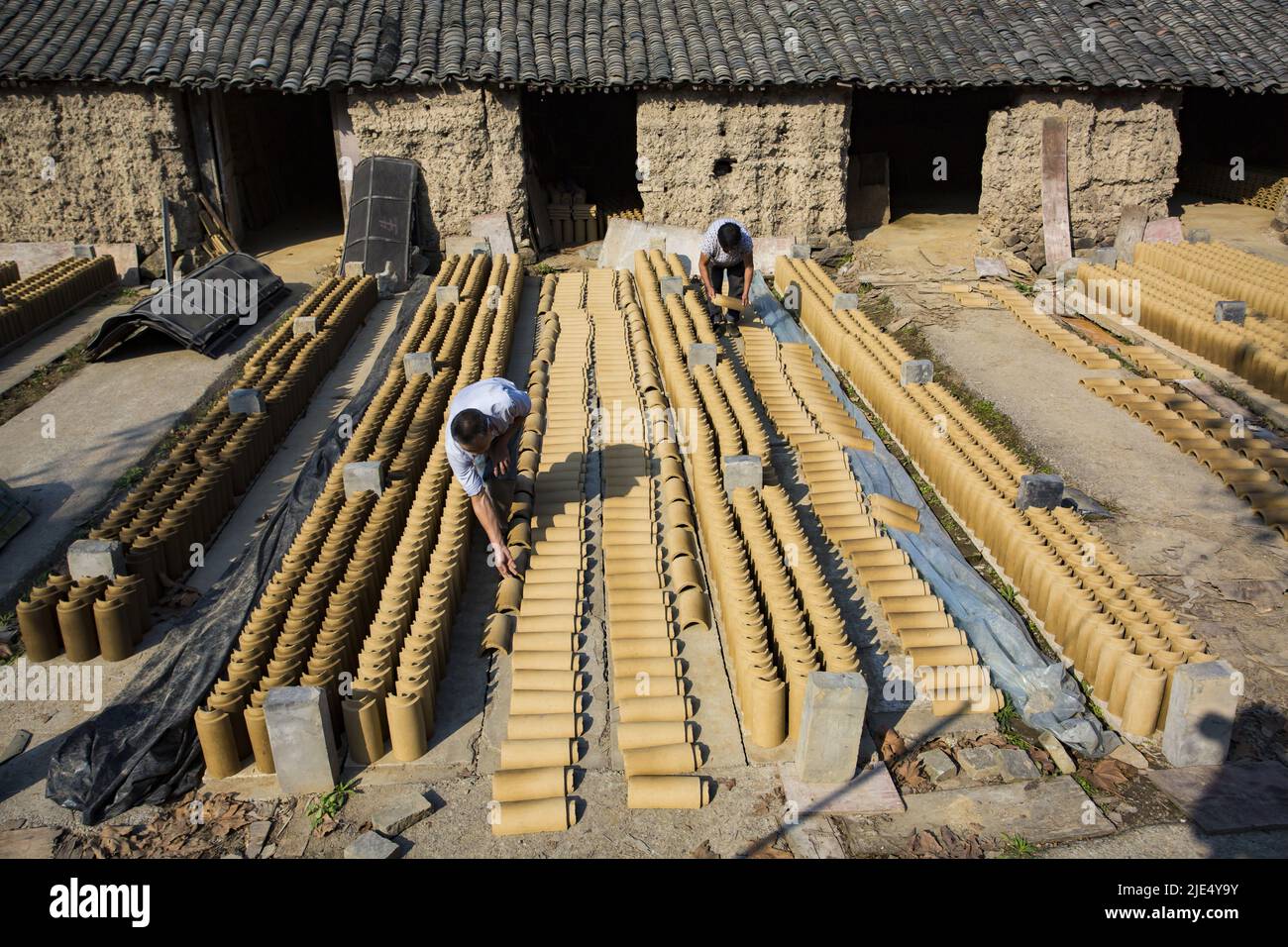 Zhejiang Shaoxing xinchang terracotta forno antico ceramica Foto Stock