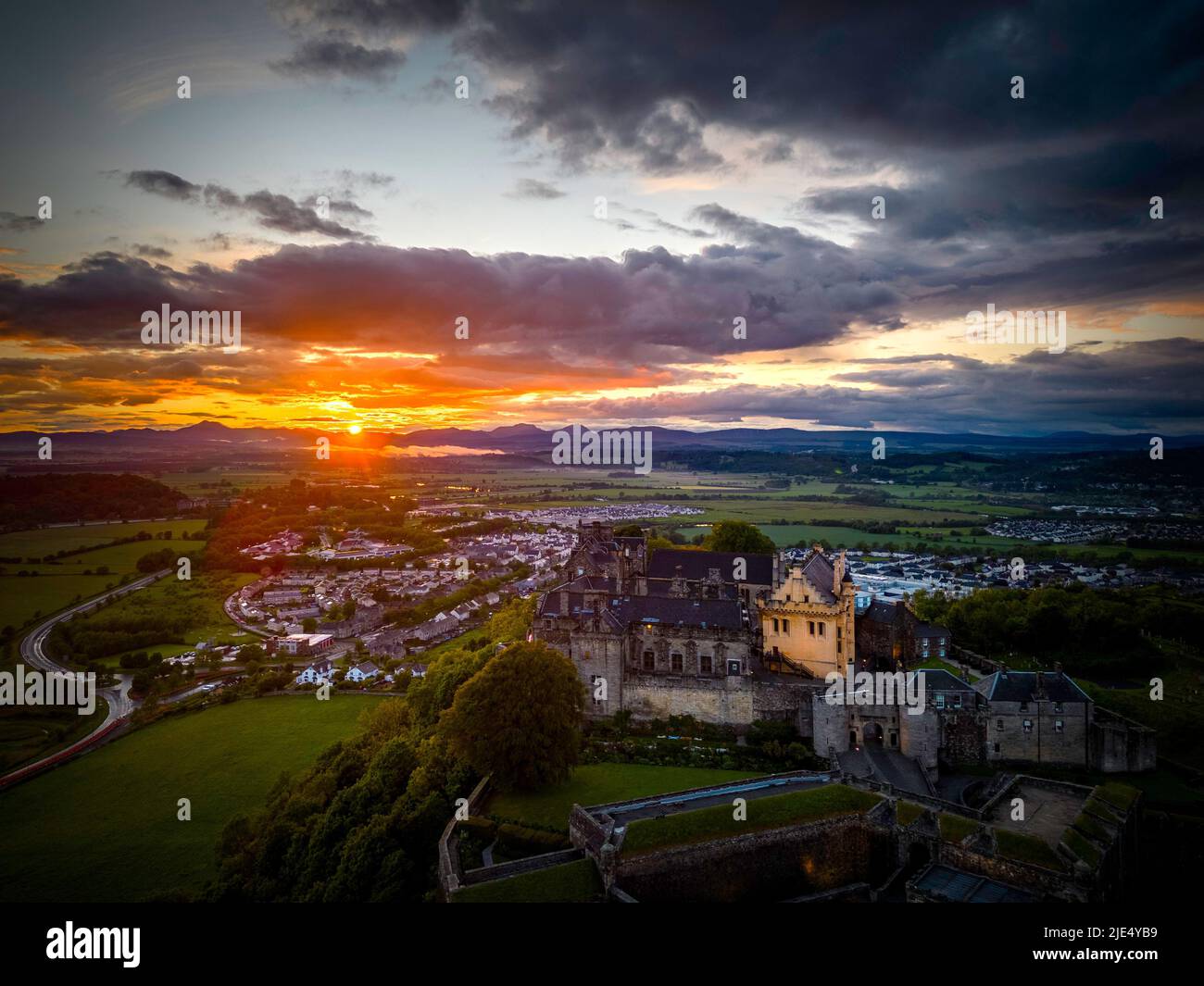 Castello di Stirling Sunset, Stirling, Scozia, Regno Unito Foto Stock