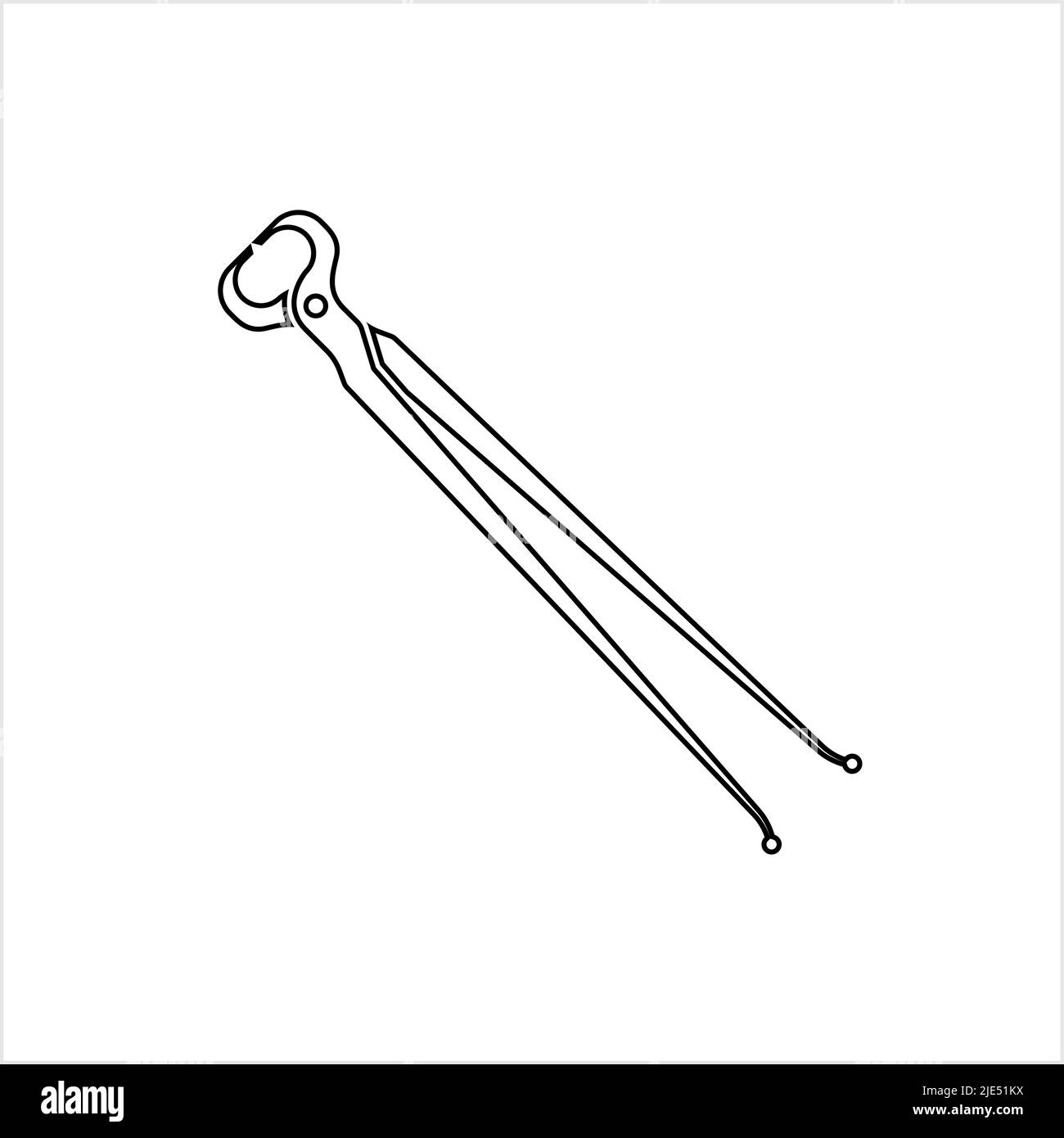 Hoof Nipper icona, Pair of Scissors Pliers Vector Art Illustration Illustrazione Vettoriale